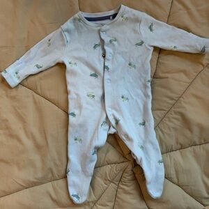 Light Blue Baby Grasshopper Footed Sleeper